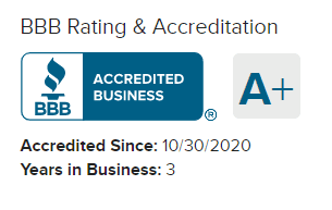 A business rating and accreditation seal for the bbb.